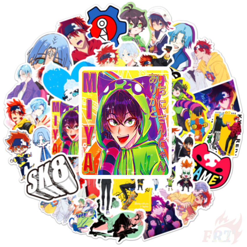 Set 50 nhãn dán hoạt hình SK8 the Infinity dòng 1 SK∞S anga Hasegawa hỗn hợp chống nước thời trang DIY