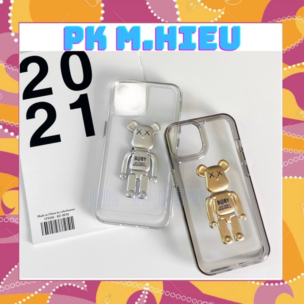 Ốp lưng iphone cạnh vuông gấu B@BY giá đỡ 6s/6splus/7/7plus/8/8plus/x/xr/xs/11/12/13/pro/max/plus/promax