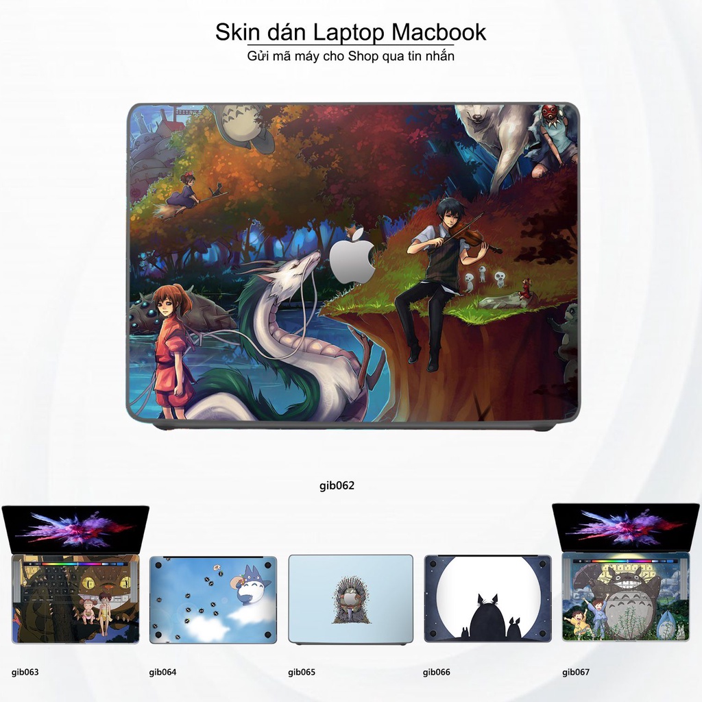 Skin dán Macbook mẫu Ghibli (đã cắt sẵn, inbox mã máy cho shop)