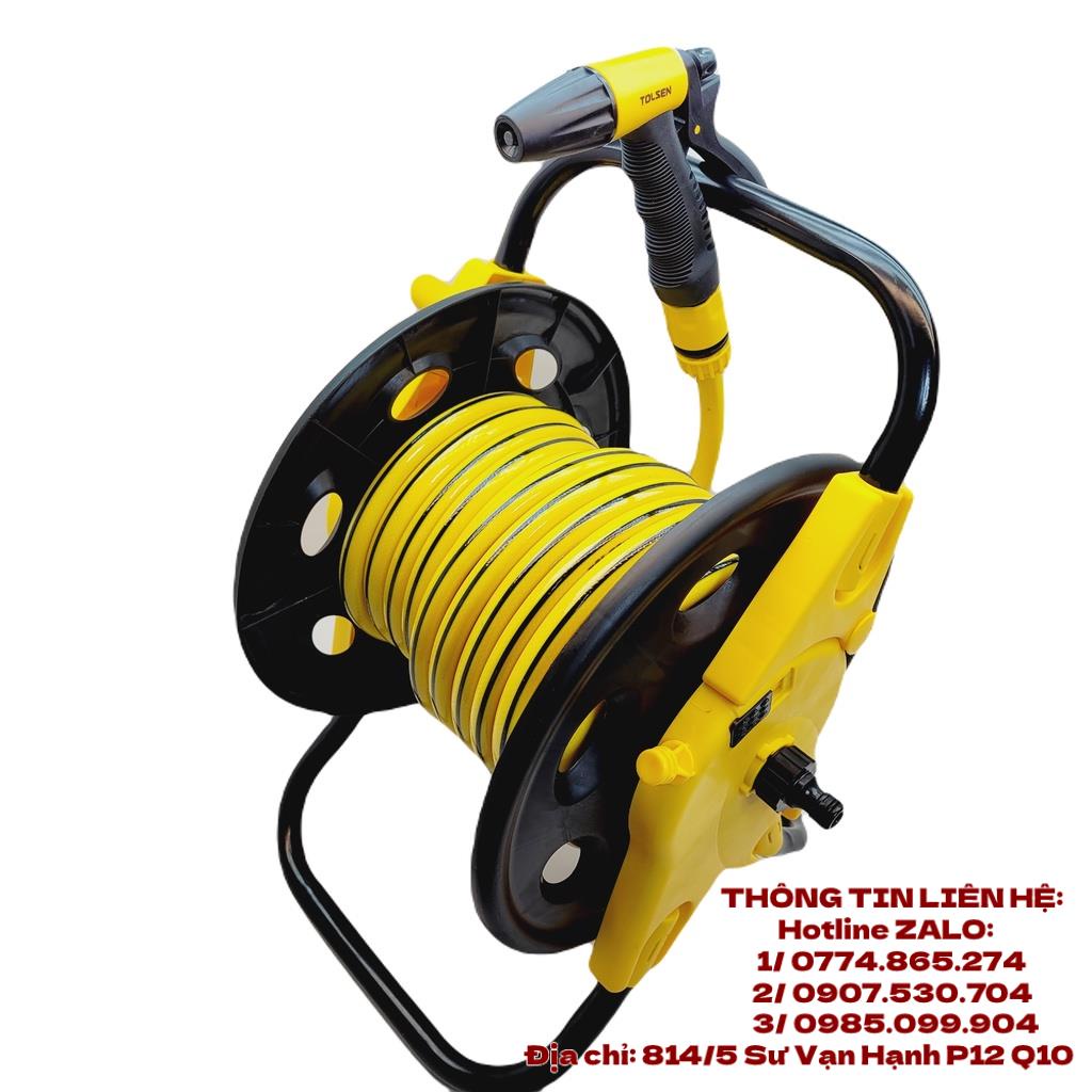 Bộ RULO nước kèm dây xịt vòi rửa xe, tưới cây TOLSEN 10 15 20 30 m mét kèm ống dây, vòi phun chỉnh tia