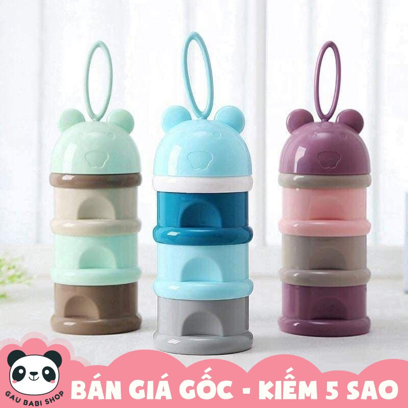 Bộ chia sữa, chia cháo 3 tầng hình thú cao cấp có quai xách