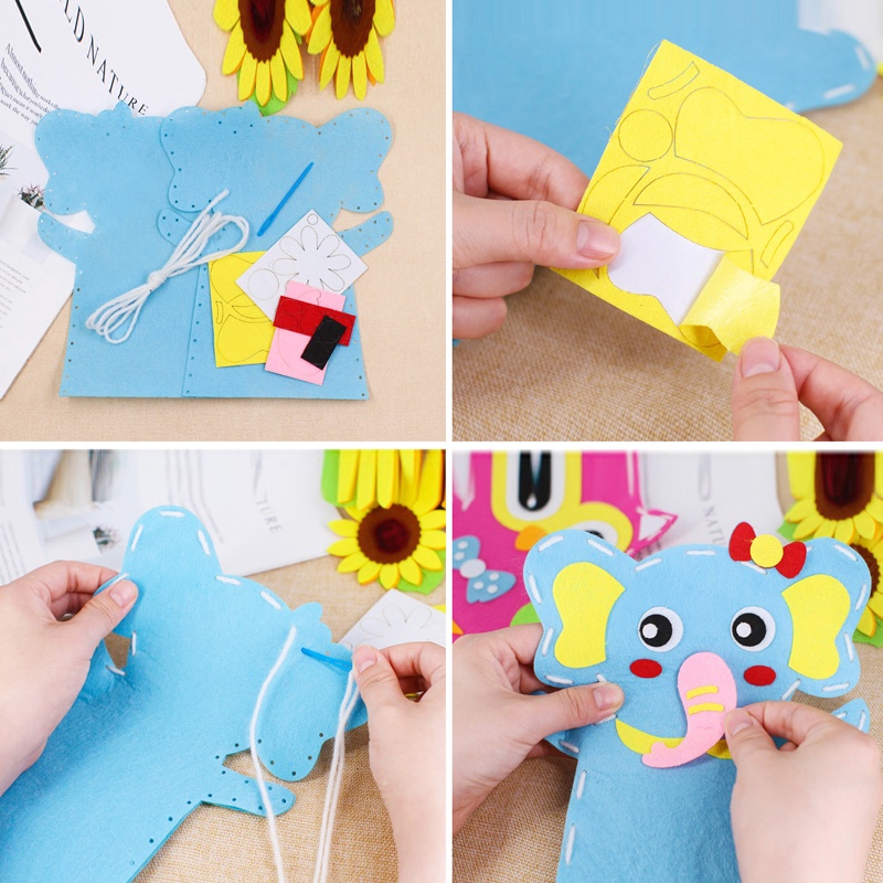 Trẻ em tự làm động vật rối tay đồ chơi trẻ em handmade phim hoạt hình găng tay kể chuyện búp bê đồ chơi giáo dục sớm