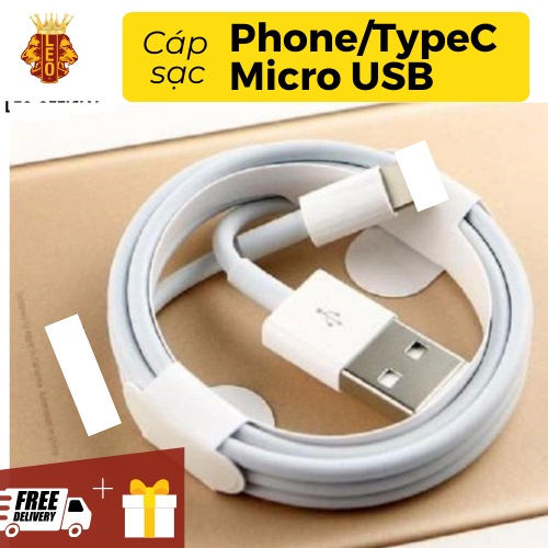 Dây sạc 6/6s/7/8/7plus/8plus/x/xsmax/11/12/13/pro/promax/samsung/type c/micro usb-Cáp sạc micro usb/type c