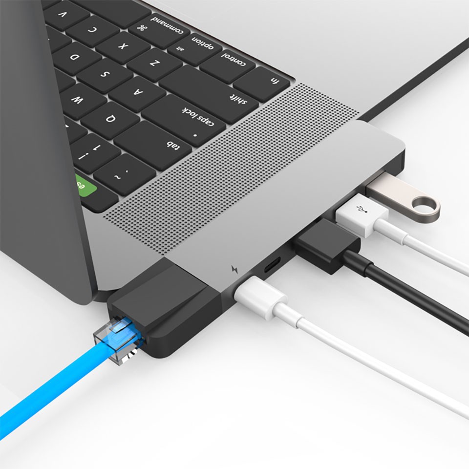 Cổng chuyển HyperDrive Net 6-in-2 USB-C Hub cho Macbook Pro 13/15inch 2016-20220,  Pro M1 - GN28N - Hàng chính Hãng