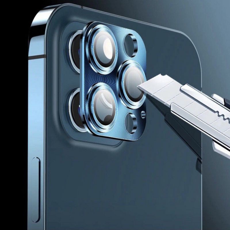 Miếng dán chụp Tối bảo vệ Camera iphone 12 Mini/ 12/ 12 Pro/ 12 Pro Max kim loại + kính siêu bảo vệ
