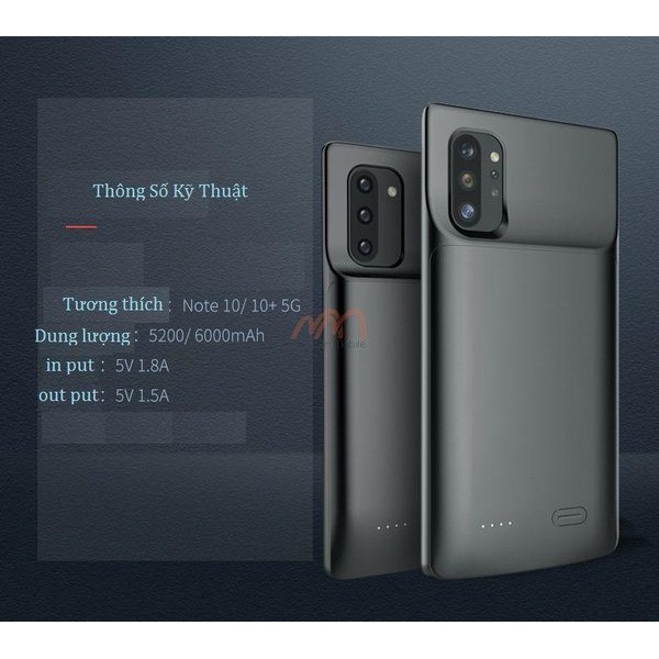Ốp lưng kiêm pin Sạc Samsung Note 10 Plus 6000mAh hiệu NewDery