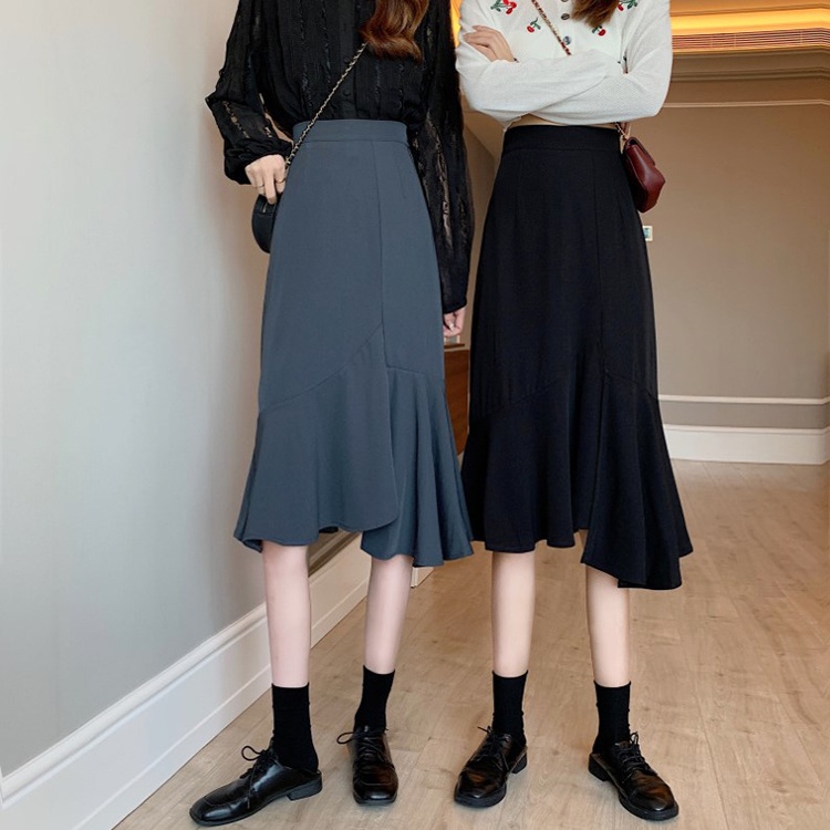 Chân váy IELGY dáng chữ A lưng cao phong cách Hàn Quốc thời trang dành cho nữ