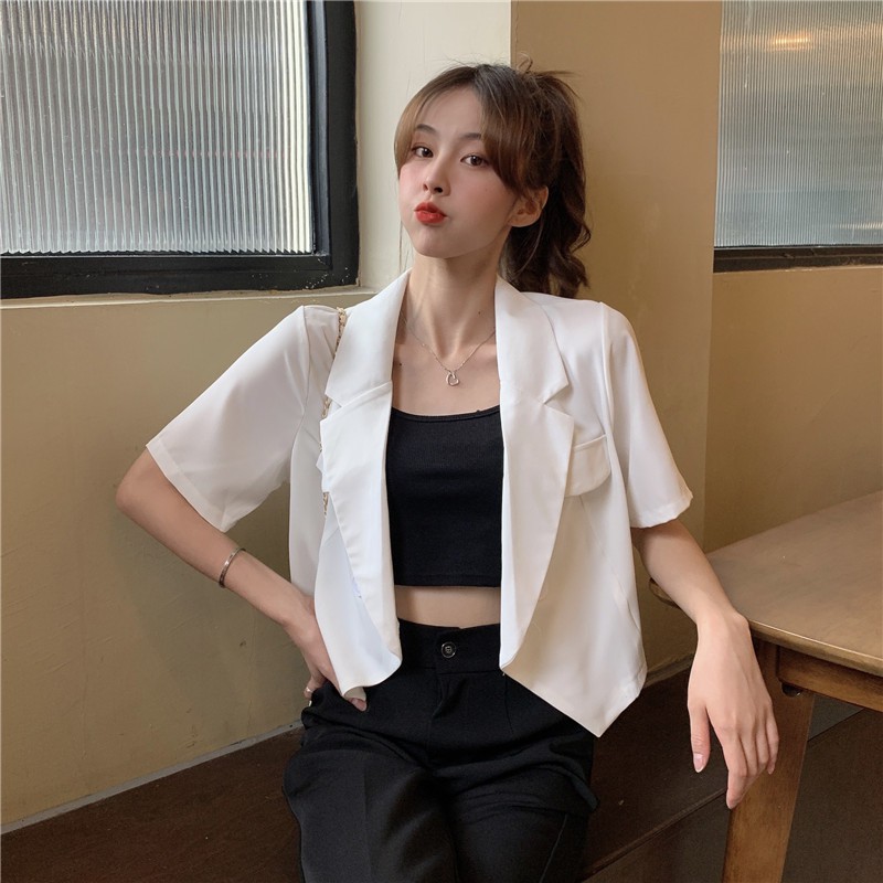 [Kèm Video SP] Áo Khoác Blazer Nữ Cổ Vest Cao Cấp Tay Lỡ Dáng Croptop Phong Cách Thời Trang Sugal AO KHOAC SG 001V3 | BigBuy360 - bigbuy360.vn