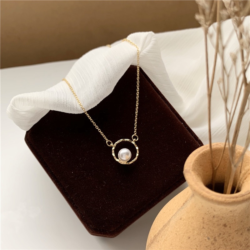 Vòng cổ nữ dây chuyền lolita xinh xắn đơn giản màu vàng dạng tròn dịu dàng V158