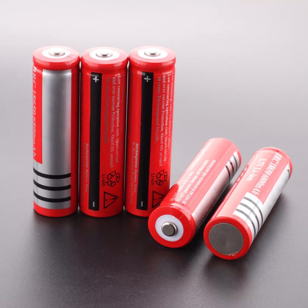 BỘ 10 PIN Pin sạc 3.7V 18650 2200mah MÀU ĐỎ