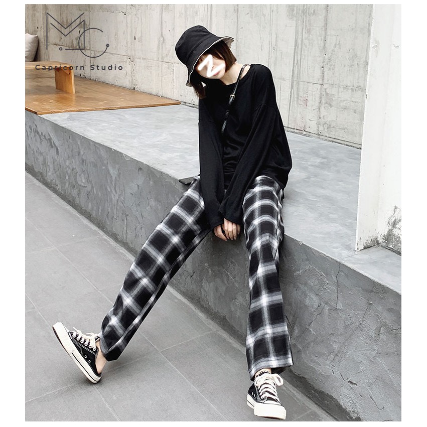 Quần kẻ caro phong cách Ulzzang Hàn Quốc dễ phối đồ [MinC.Studio - MCQ003]