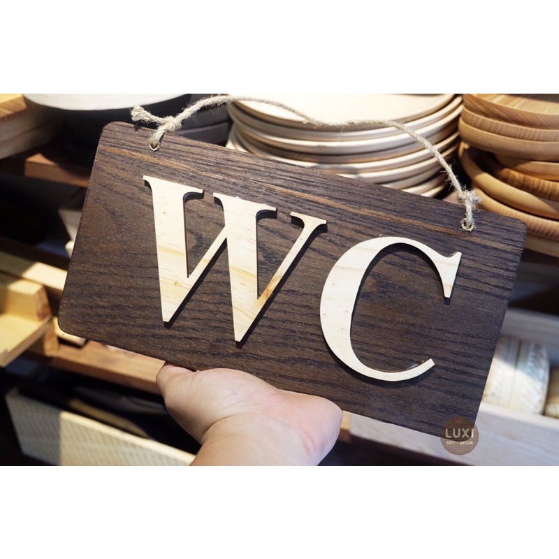 HCM | Bảng treo cửa Toilet/Wc, Bảng gỗ decor biển WC LUXI DECOR HCM