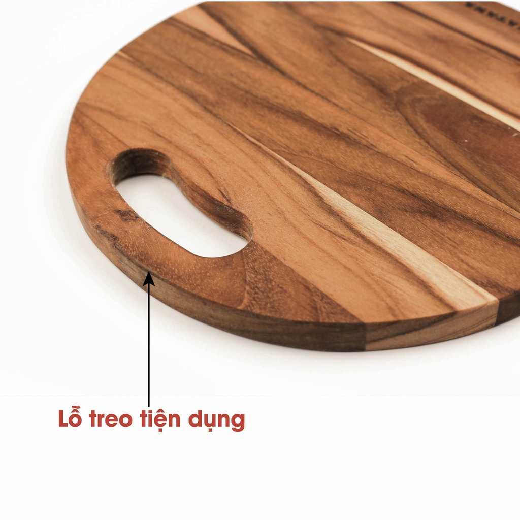 Thớt gỗ thái, decor cao cấp KATANA loại mỏng - thớt tròn/chữ nhật đủ các kích thước