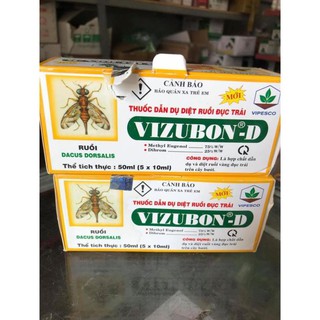 Dẫn dụ diệt ruồi vàng đục trái VIZUBON-D (Hộp 2 lọ 10ml)