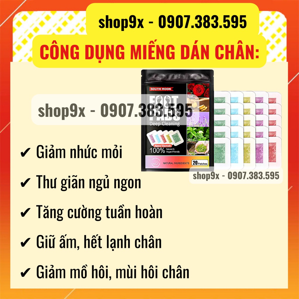 10 Miếng Dán Thải Độc Chân Deep Cleaning South Moon Foot Pads - Đủ Vị