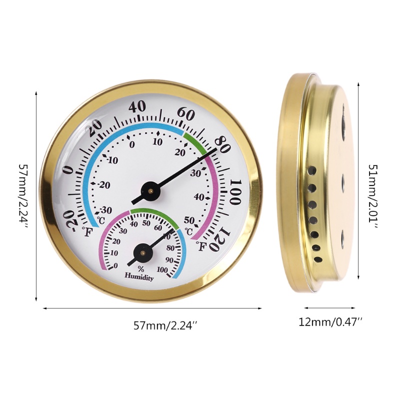 1 Đồng Hồ Đo Nhiệt Độ / Độ Ẩm 2 Inch Không Cần Pin Dùng Trong Nhà / Văn Phòng / Ngoài Trời