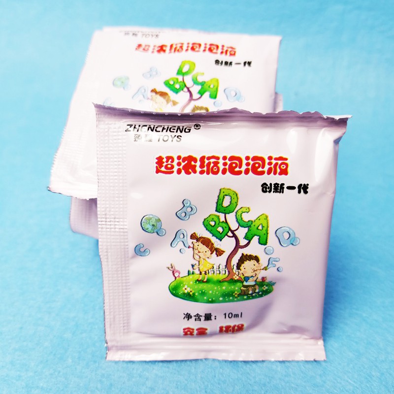 [RẺ NHẤT] Nước Pha Bong Bóng Xà Phòng túi 10ml, Dành Cho Đồ Chơi Thổi Bong Bóng (1 gói pha với 80 - 120ml nước)