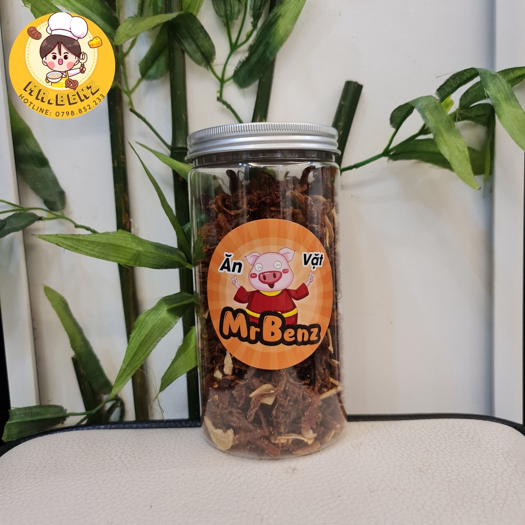 Khô heo cháy tỏi miếng xé sợi bơ tỏi cay loại ngon đồ ăn vặt Mr Benz | BigBuy360 - bigbuy360.vn