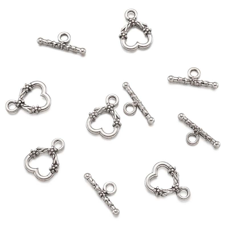 Set 20 Móc Khóa Hình Trái Tim Nhiều Màu Kiểu Cổ Điển Dùng Làm Trang Sức DIY