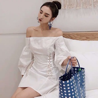 (Có sẵn)Váy trễ vai thắt eo Haroo #84 (có ảnh thật)