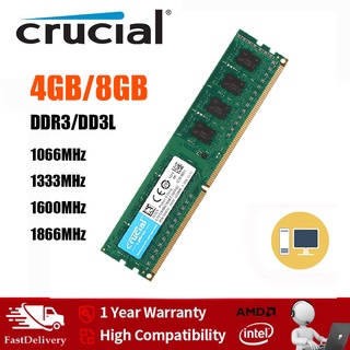 Quan trọng 4GB 8GB DDR3 DIMM RAM máy tính để bàn 1.35V 1.5V 240pin 1066 1333 1600 1866Mhz Cổng nhớ RAM cho máy tính để bàn