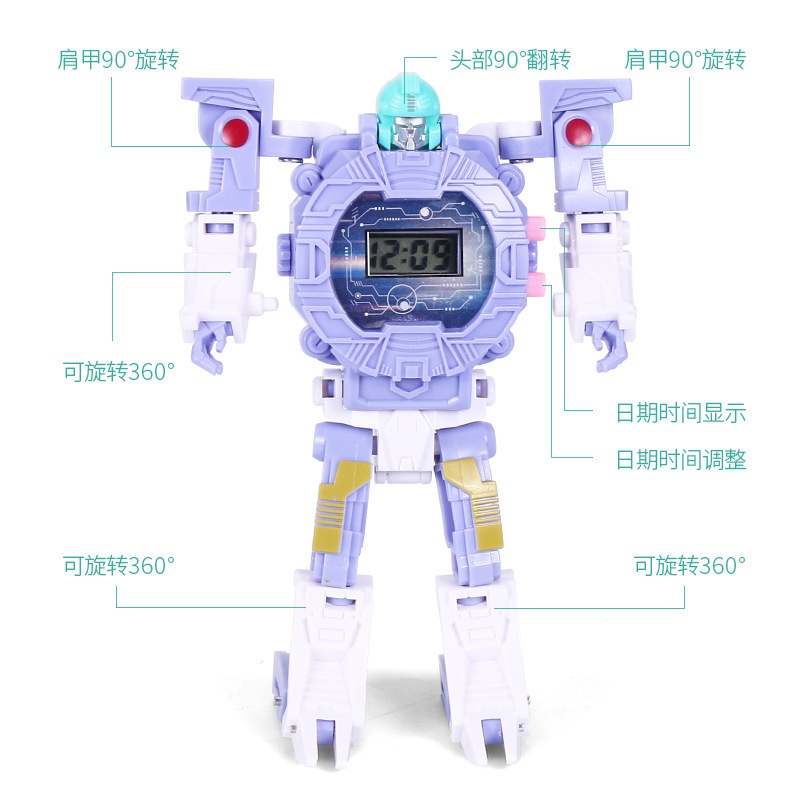 Hoạt Hình Đồng Hồ Đeo Tay Điện Tử Hình Robot Độc Đáo Cho Bé