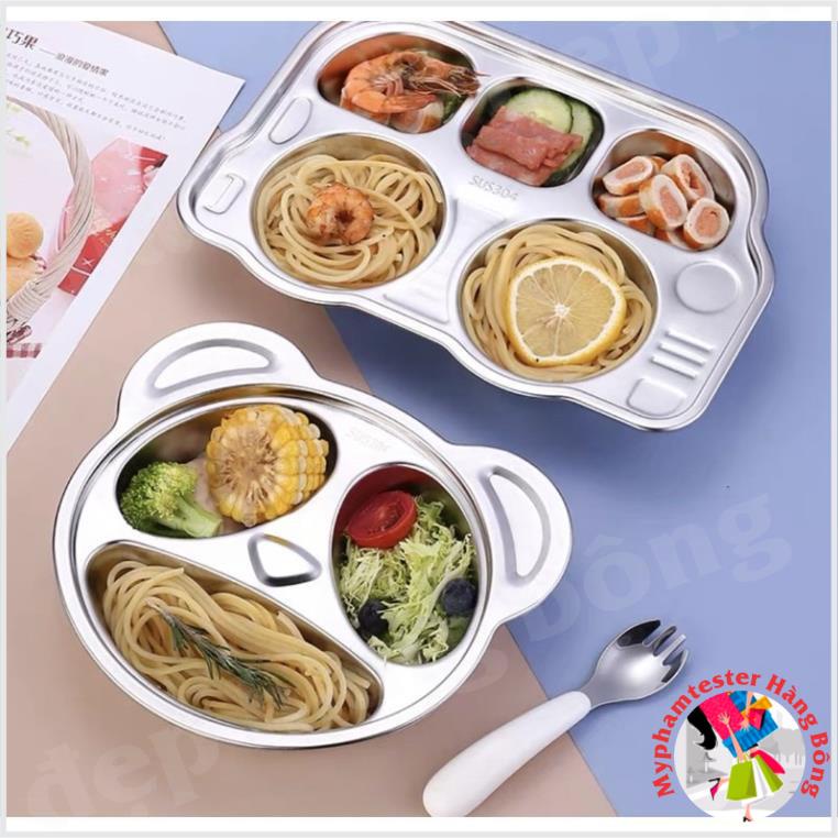 khay cơm,khay ăn dặm cho các bé inox 304 cao cấp 100%