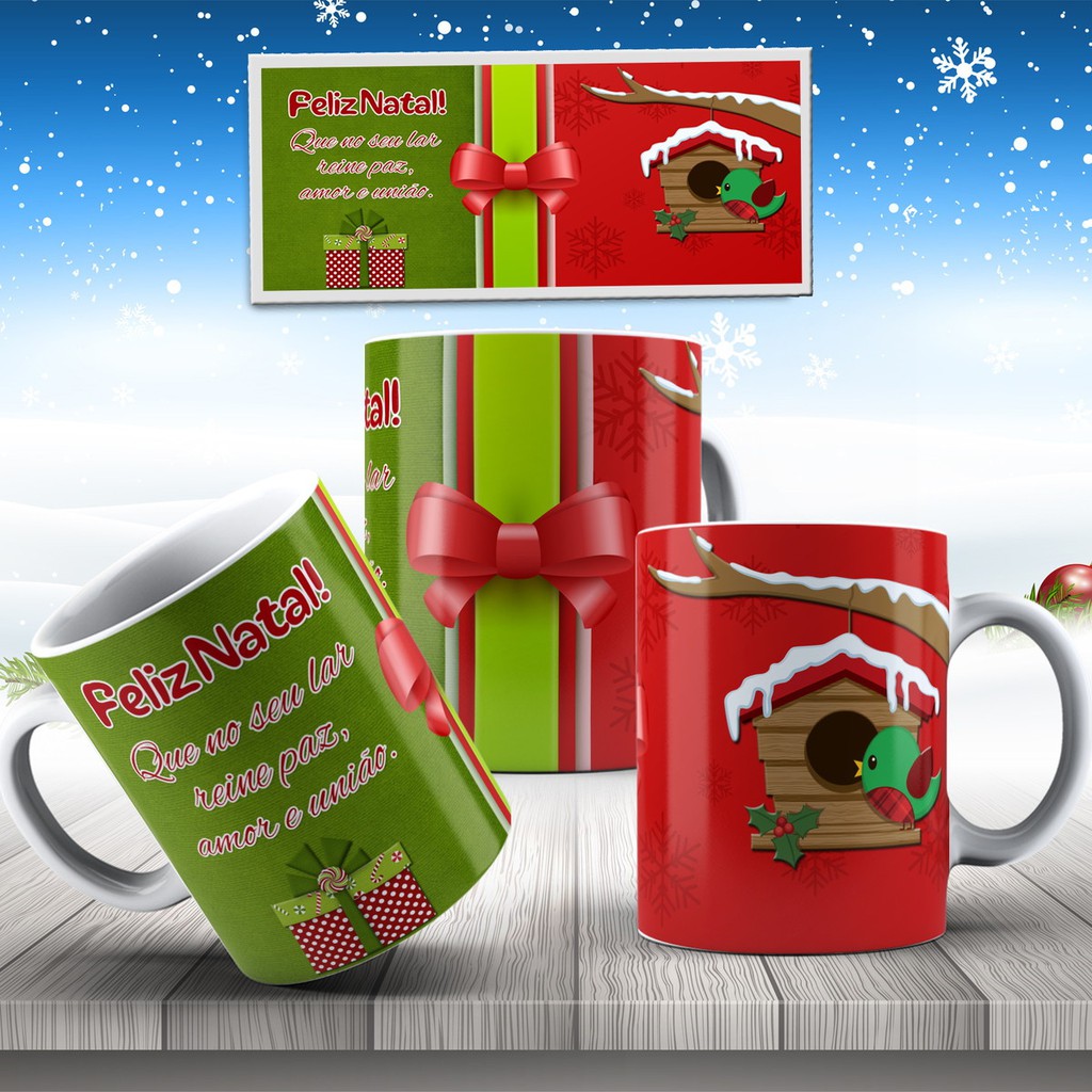 Cốc sứ cao cấp in hình giáng sinh Merry Christmas - Cốc quà tặng noel - Nhận in cốc theo mẫu