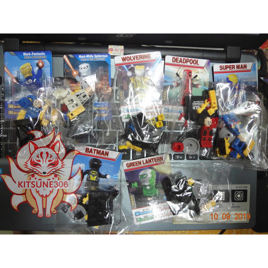 Đồ chơi lego các mẫu ironman Spider, Thor, Greenlatern, Superman, White spider, Batman, F4, DeadPool, Wolfverine