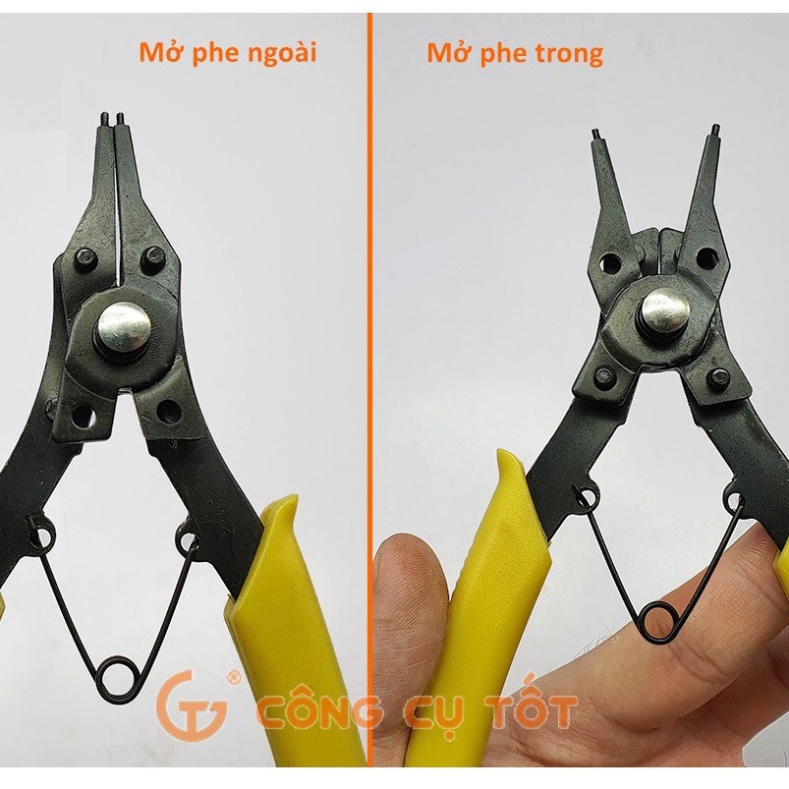 Kìm mở phe 4 đầu trong ngoài thẳng cong 170mm