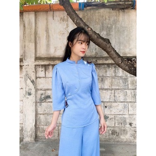 Đồ lam đi chùa Lụa thêu Hồ Điệp