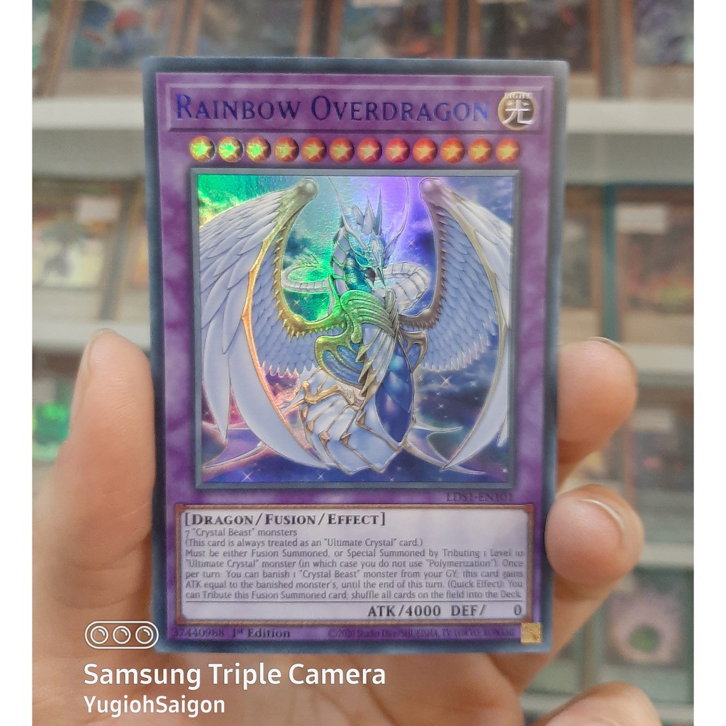 Thẻ Bài Lẻ YugiOh! Mã LDS1-EN101 - Rainbow Overdragon - Ultra Rare  - 1st Edition