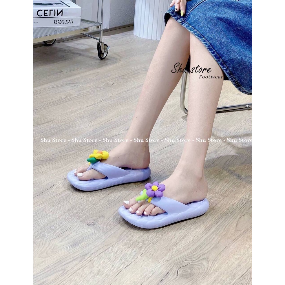 SHU STORE | DÉP CAO SU KẸP NGÓN GÀI HOA MANG ĐƯỢC 2 KIỂU DÉP ĐI MƯA MÀU SẮC XINH XẮN THỜI TRANG