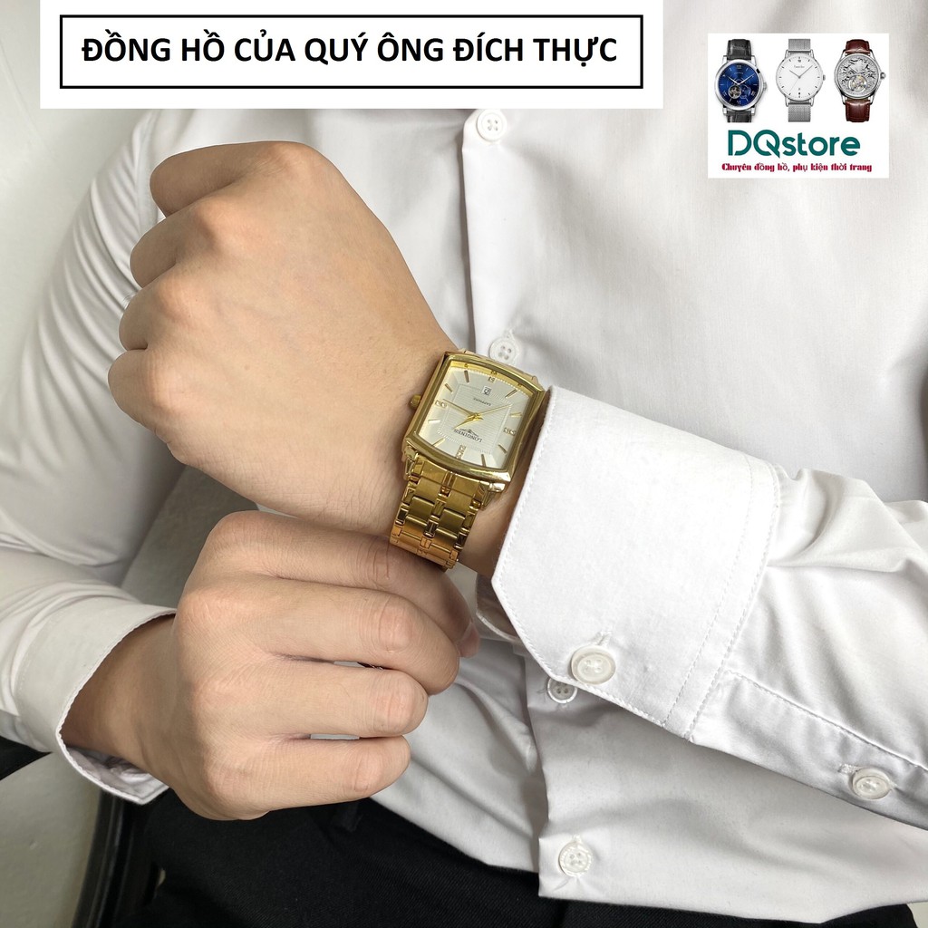 ( HÀNG XỊN ) Đồng hồ nam mặt chữ nhật ONGINES, kính saphire, chống nước tốt, dây demi siêu sang | BigBuy360 - bigbuy360.vn