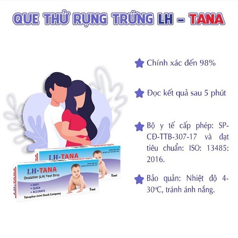 Que thử ( test thử) rụng trứng LH Tana Chính hãng Date mới nhất