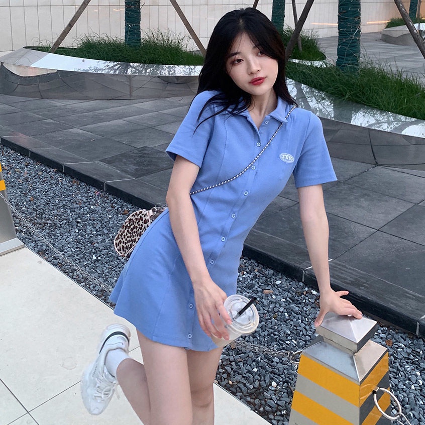 Đầm Polo Phong Cách Hàn Quốc Trẻ Trung Cho Nữ đầm bầu váy nữ váy bé gái váy dài chân váy dài váy nữ chân váy dài