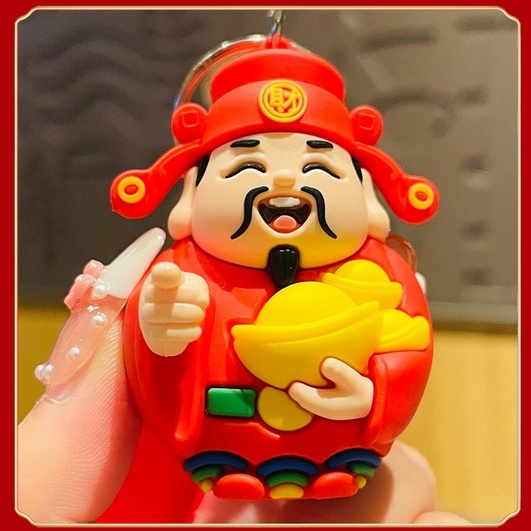 Móc Khóa May Mắn Hình Búp Bê Thần Tài