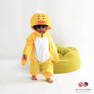 [CÓ SẴN_HÀNG LOẠI 1] Bộ Đồ Liền Thân Hình Thú Vịt Vàng- Bộ Đồ Thú / Bộ Đồ Ngủ Vịt Vàng Người Lớn Trẻ Em