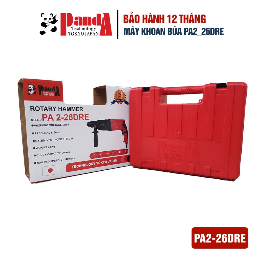 Máy khoan búa cầm tay đa năng Panda PA2_26DRE công suất 850W kèm hộp nhựa đủ bộ phụ kiện - hàng chính hãng