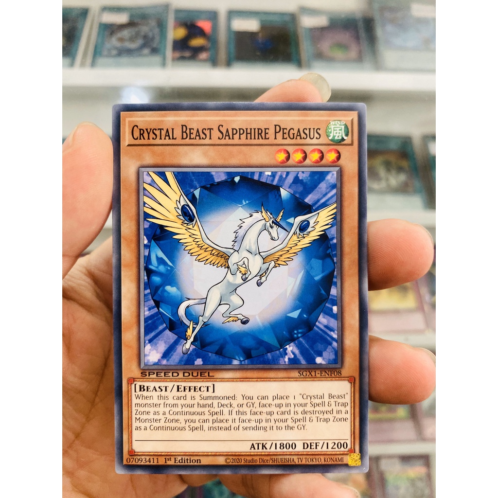 Thẻ Bài YugiOh! Mã SGX1-ENF08 - Crystal Beast Sapphire Pegasus - Common - 1st Edition