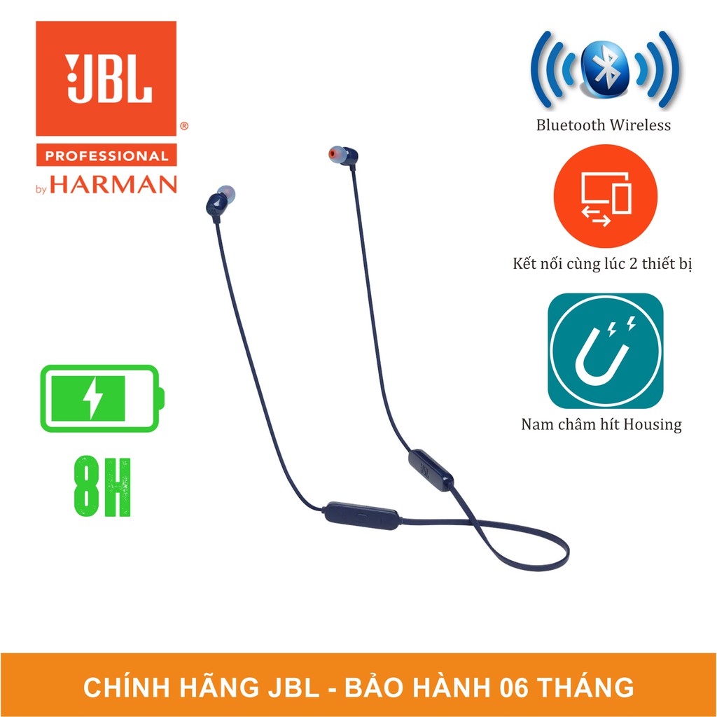 [Mã ELMSBC giảm 8% đơn 300K] Tai Nghe Nhét Tai Bluetooth JBL T115BT - Công Nghệ Pure Bass Sound - Bảo Hành Hãng 6 Tháng