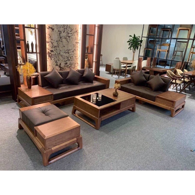 Bộ sofa gỗ kèm đệm giá tại xưởng