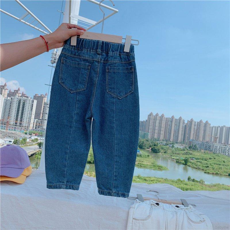 Quần Jeans Dài Lưng Thun Thời Trang Cho Bé Gái