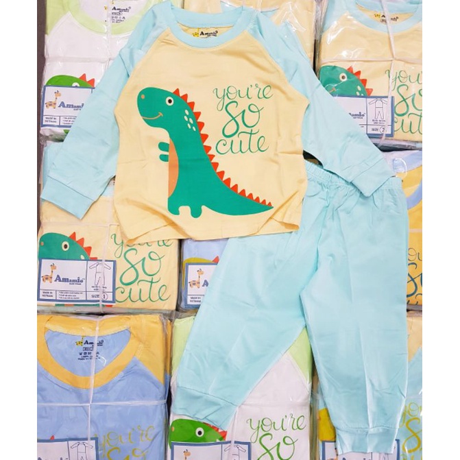 {8-16kg} Bộ Thun Lạnh Dài Tay Sài Gòn cho bé trai size nhí (hàng công ty đẹp)