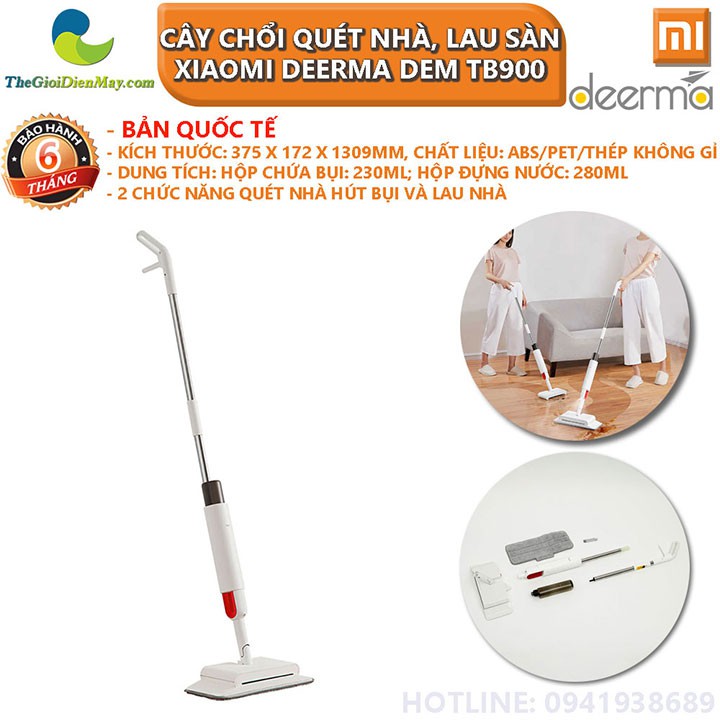 [Bản quốc tế] Cây chổi quét nhà, lau sàn Xiaomi Deerma DEM TB900