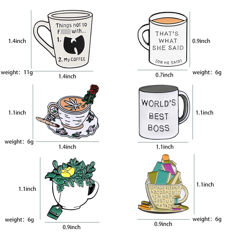 Cô có muốn uống cà-phê hay trà không? Ghim Cài Áo Hình Cốc Nước Độc Đáo