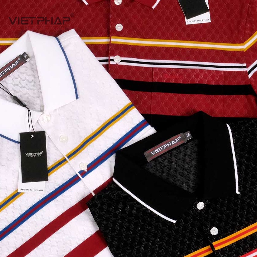 Áo Thun Dệt Cao Cấp VIỆT PHÁP /Form Luxury - Chất liệu cotton co dãn và thấm hút mồ hôi tốt 17042