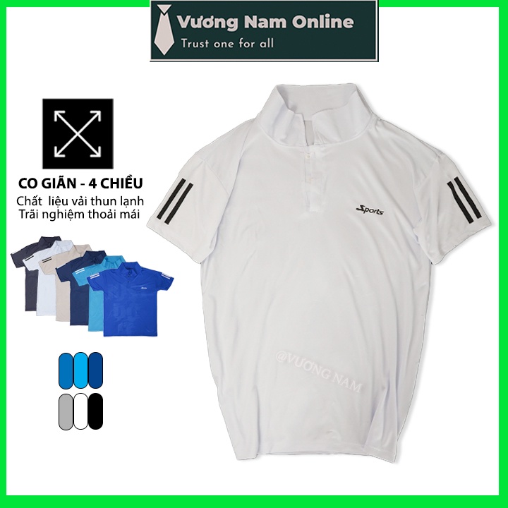 Áo thun nam có cổ thể thao chất thun lạnh vân dập đẹp co giãn 4 chiều VN91C