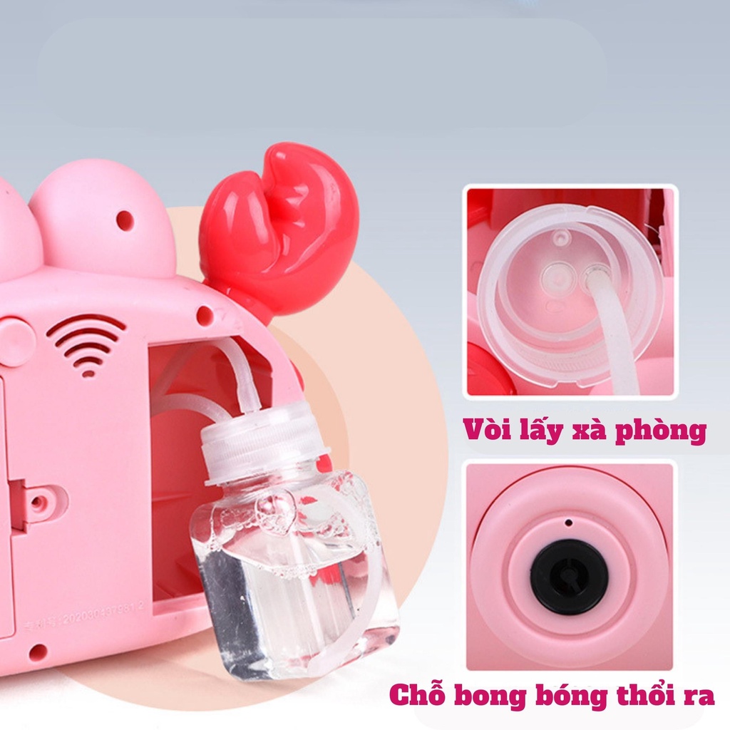 Máy Ảnh Thổi Bong Bóng Phát Nhạc Hình Con Cua Máy Ảnh Thổi Bóng Tự Động Kèm Xà Phòng Nhiều Mẫu - BỐ KHỦNG LONG