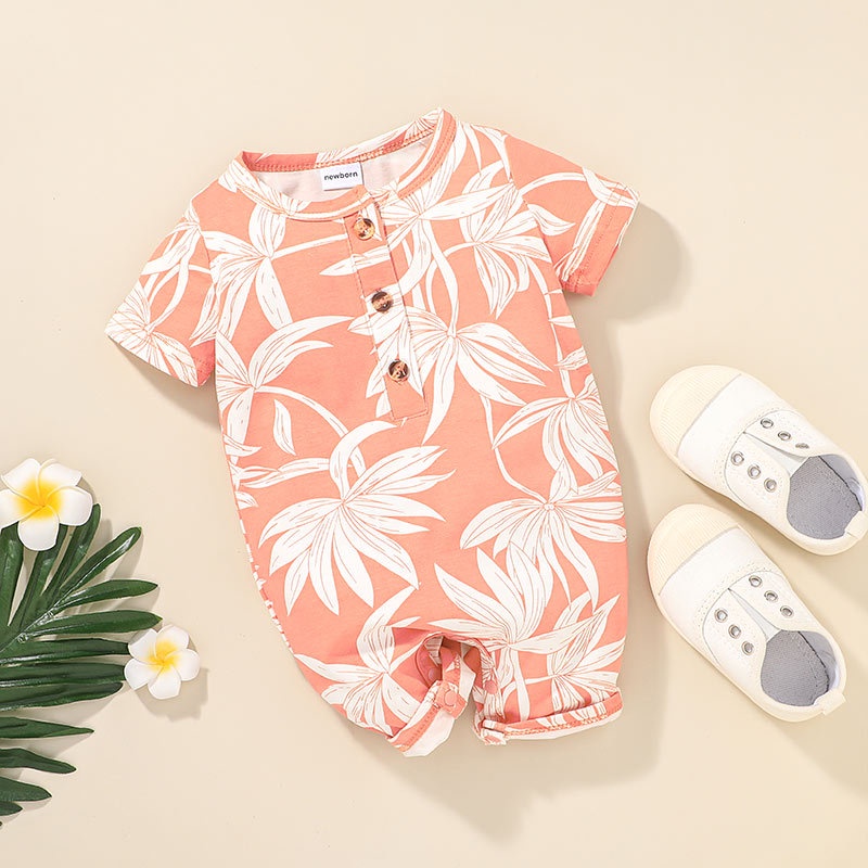 Body Ngắn Tay Cho Bé Trai Sơ Sinh 0-12 Tháng,Bodysuit Liền Thân Hoa Áo Liền Quần Cho Bé trẻ em